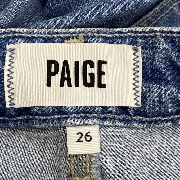 Paige Women’s Leenah High-Rise Straight Leg Jeans “Chaming Blue” Size 26P - Picture 6 of 13